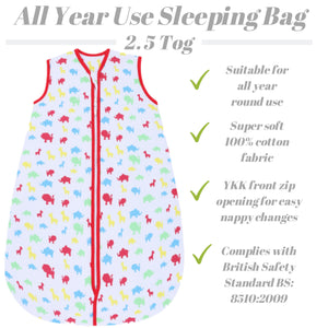 Snoozebag Baby Sleep Bag Jungle Fun 3-6 Years Front Zip 2020 Version 2.5 Tog