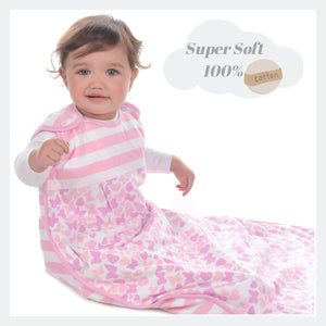 Snoozebag Baby Sleeping Bag - Butterflies & Hearts - Summer 1.0 Tog