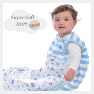 Snoozebag Baby Sleeping Bag - Planes & Trains - Summer 1.0 Tog