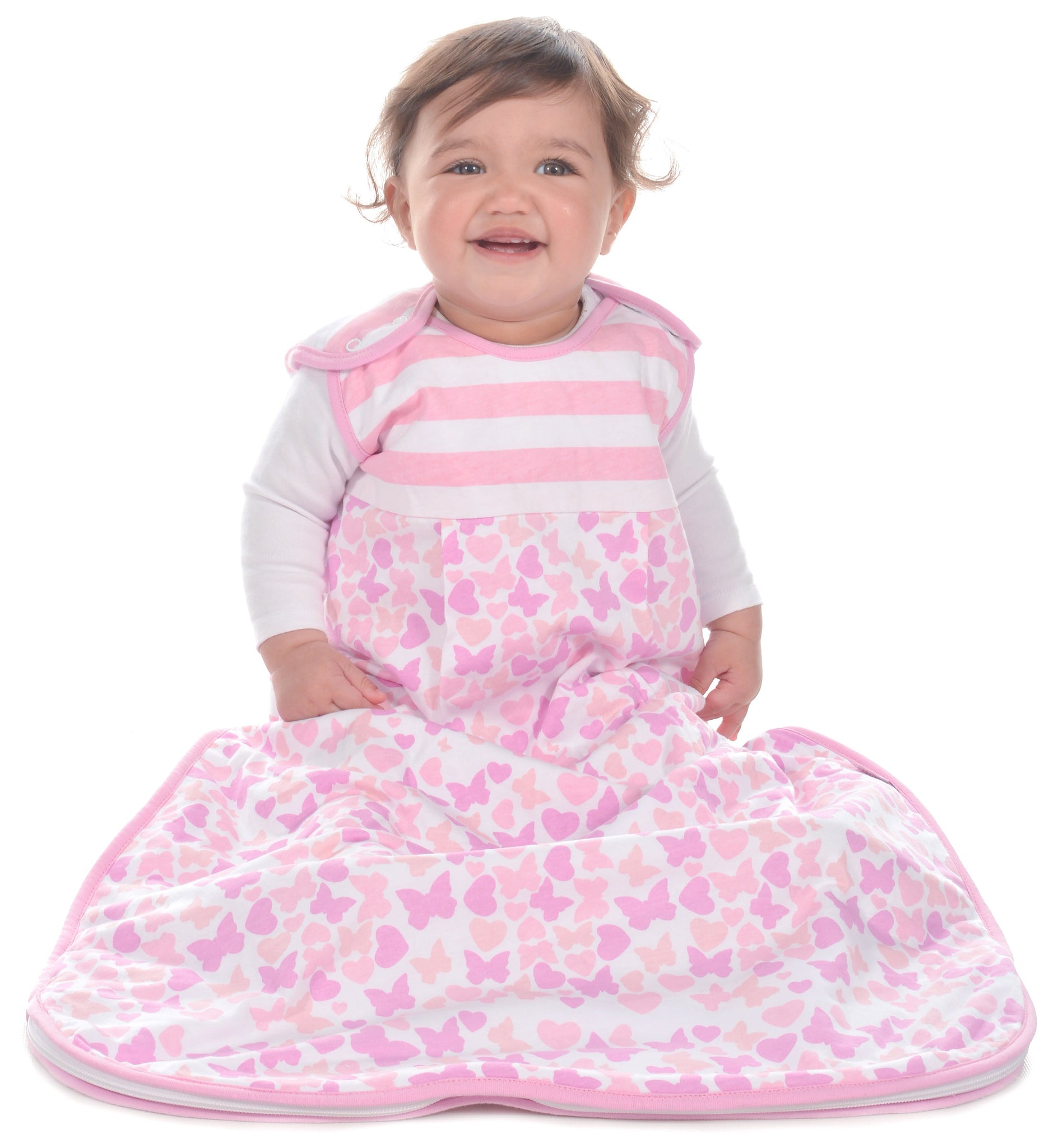 Snoozebag Baby Sleeping Bag - Butterflies & Hearts - Summer 1.0 Tog