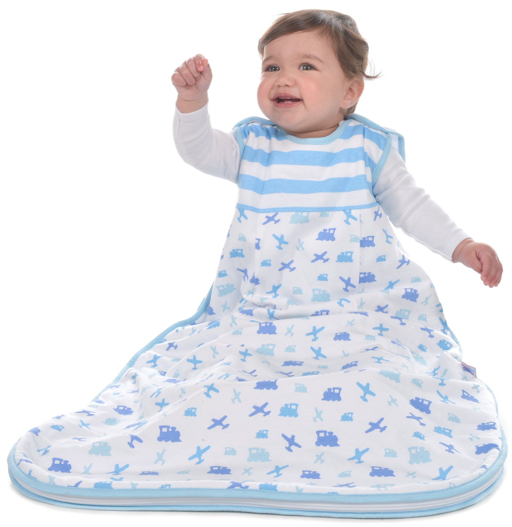 Snoozebag Baby Sleeping Bag - Planes & Trains - Summer 1.0 Tog