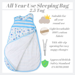 Snoozebag Baby Sleeping Bag - Planes & Trains - 2.5 Tog