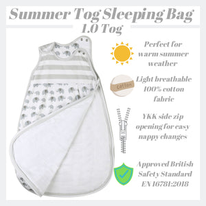 Snoozebag Baby Sleeping Bag - Elephant Love - Summer 1.0 Tog