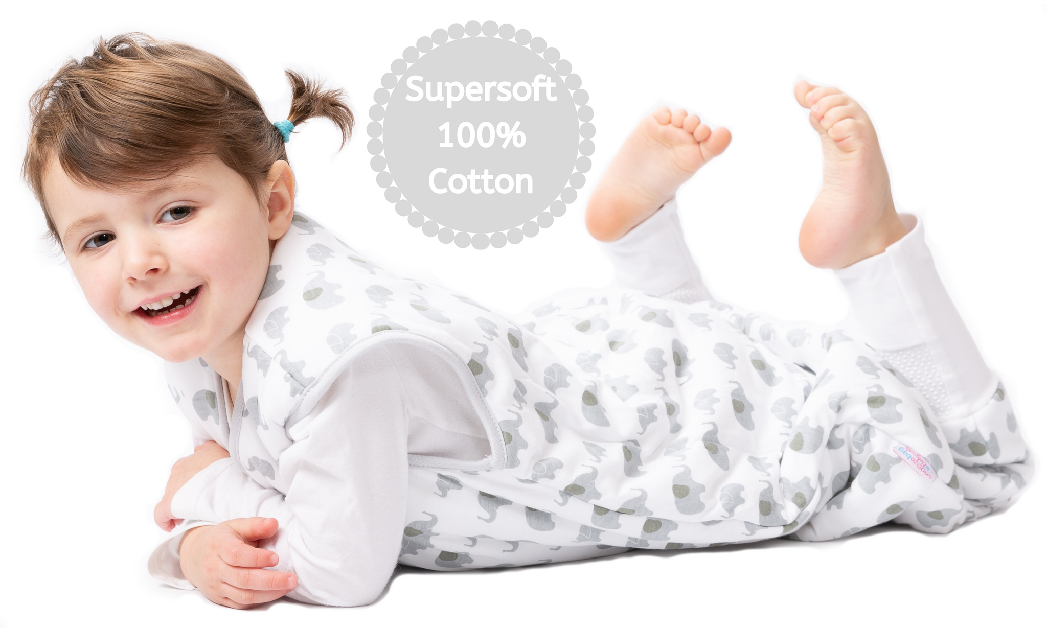 Snoozebag With Feet - Baby Sleeping Bag With Non Slip Feet 18-24 Months 2.5 Tog - Elephant Love